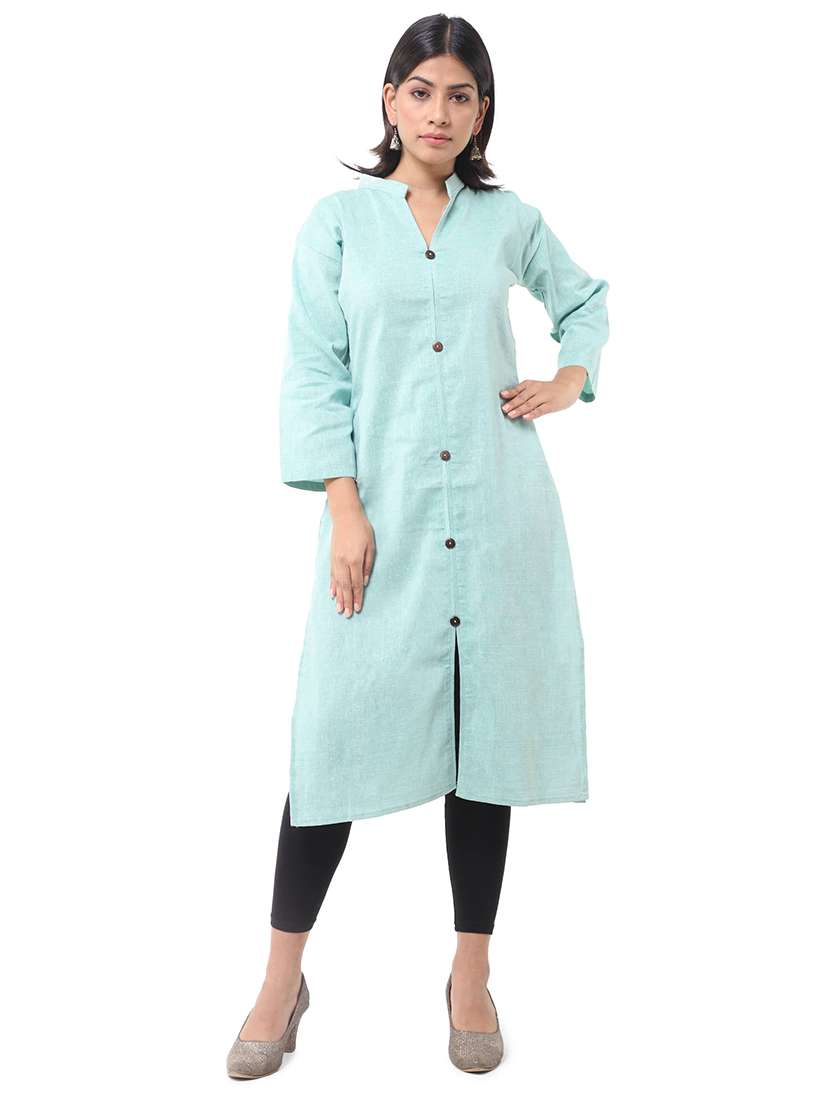 Women Pack Of 2 Solid Three Quarter Sleeves Straight Kurta - 22588621 -  Standard Image - 4
