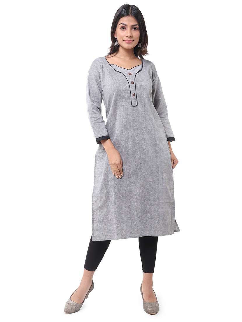 Women Pack Of 2 Three Quarter Sleeve Straight Kurta - 22588622 -  Standard Image - 1