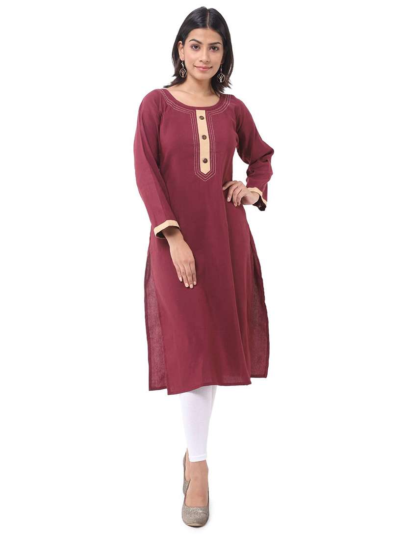 Women Pack Of 2 Solid Three Quarter Sleeves Straight Kurta - 22588624 -  Standard Image - 1