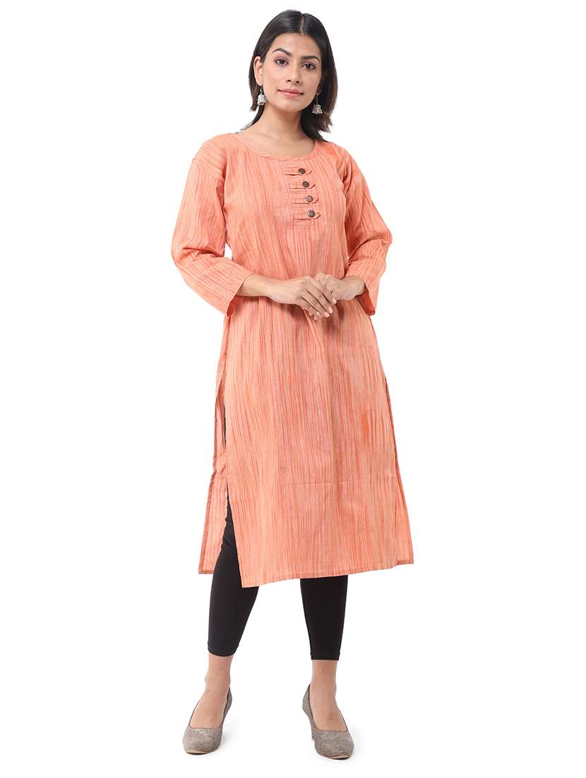 women pack of 2 three quarter sleeve straight kurta - 22588641 -  Standard Image - 4