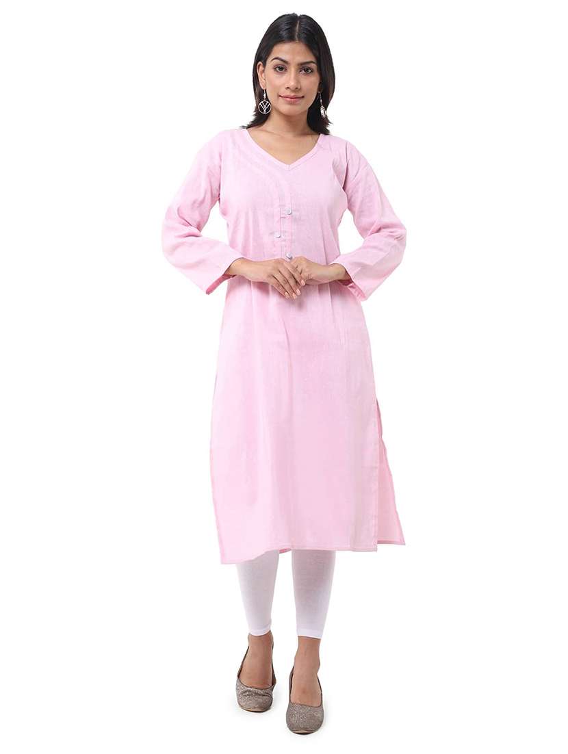Women Pack Of 2 Solid Three Quarter Sleeves Straight Kurta - 22588646 -  Standard Image - 1