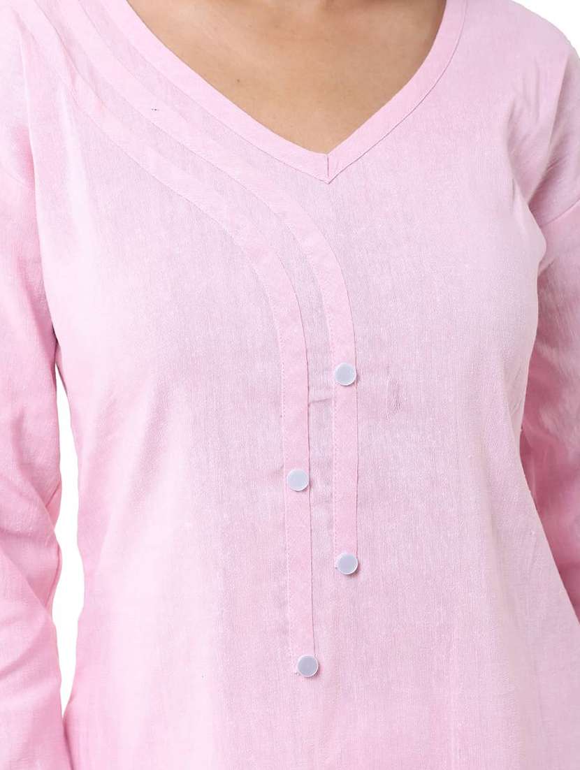 Women Pack Of 2 Solid Three Quarter Sleeves Straight Kurta - 22588646 -  Standard Image - 4