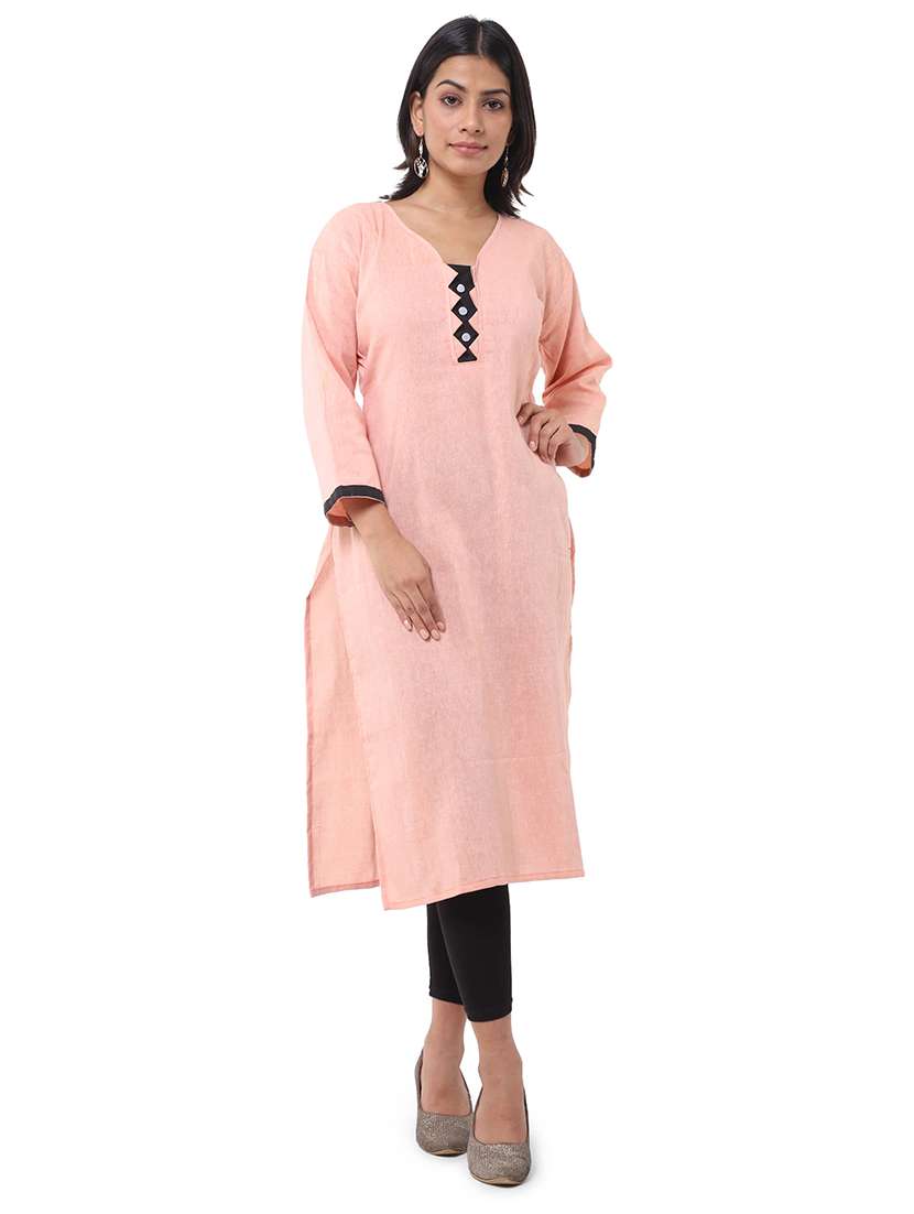 Women Pack Of 2 Three Quarter Sleeve Straight Kurta - 22588647 -  Standard Image - 4