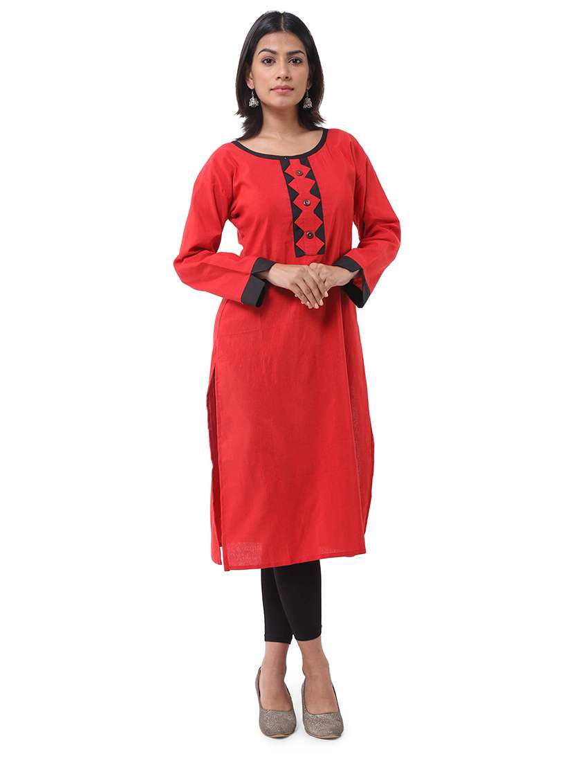 Women Pack Of 2 Solid Long Sleeves Straight Kurta - 22588652 -  Standard Image - 1