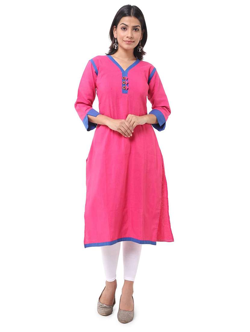 multi colored cotton straight kurta - 22588679 -  Standard Image - 1