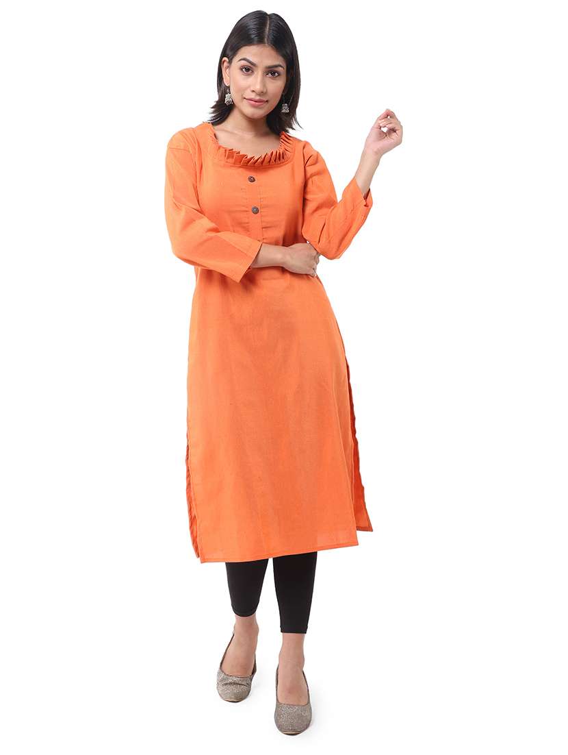 multi colored cotton straight kurta - 22588679 -  Standard Image - 4