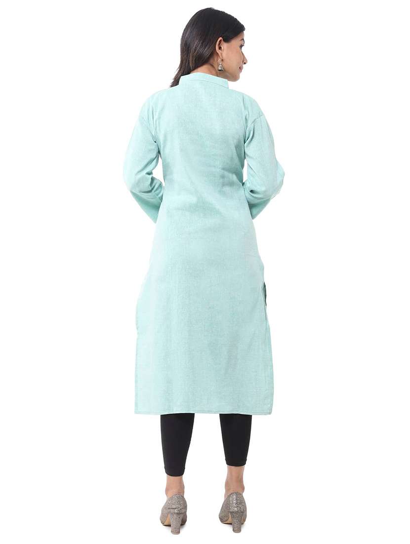 Women Pack Of 2 Solid Three Quarter Sleeves Straight Kurta - 22588685 -  Standard Image - 4
