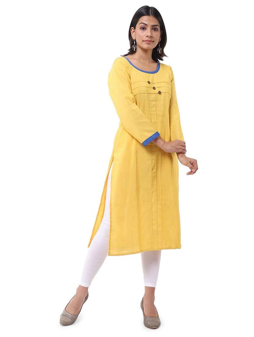 Women Pack Of 2 Solid Three Quarter Sleeves Straight Kurta - 22588694 -  Standard Image - 4