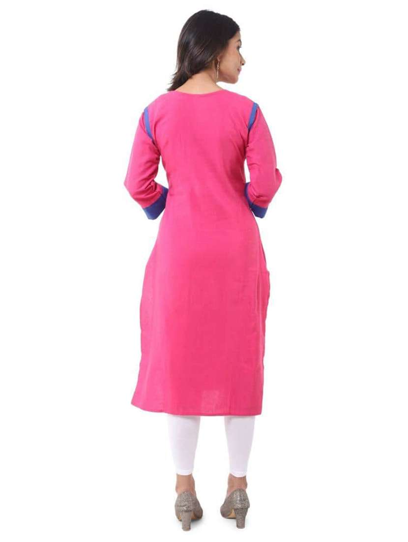 women pack of 2 three quarter sleeve straight kurta - 22588696 -  Standard Image - 6