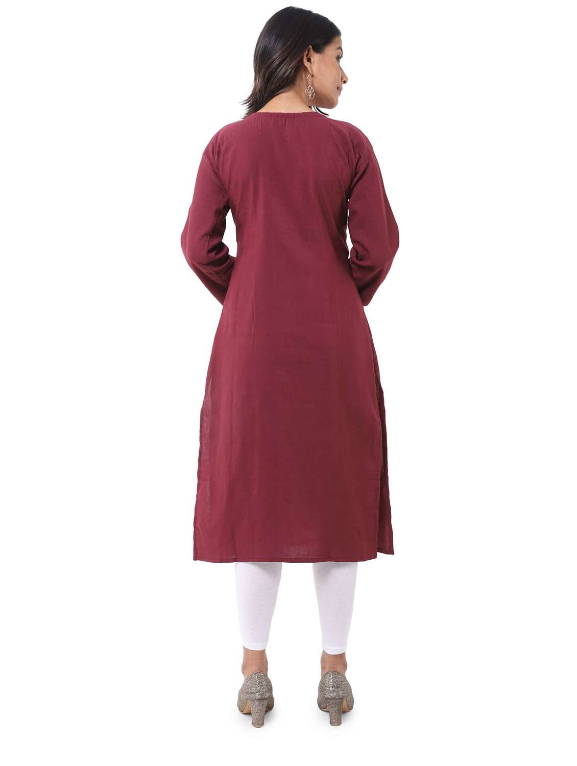 Women Pack Of 2 Solid Three Quarter Sleeves Straight Kurta - 22588711 -  Standard Image - 4