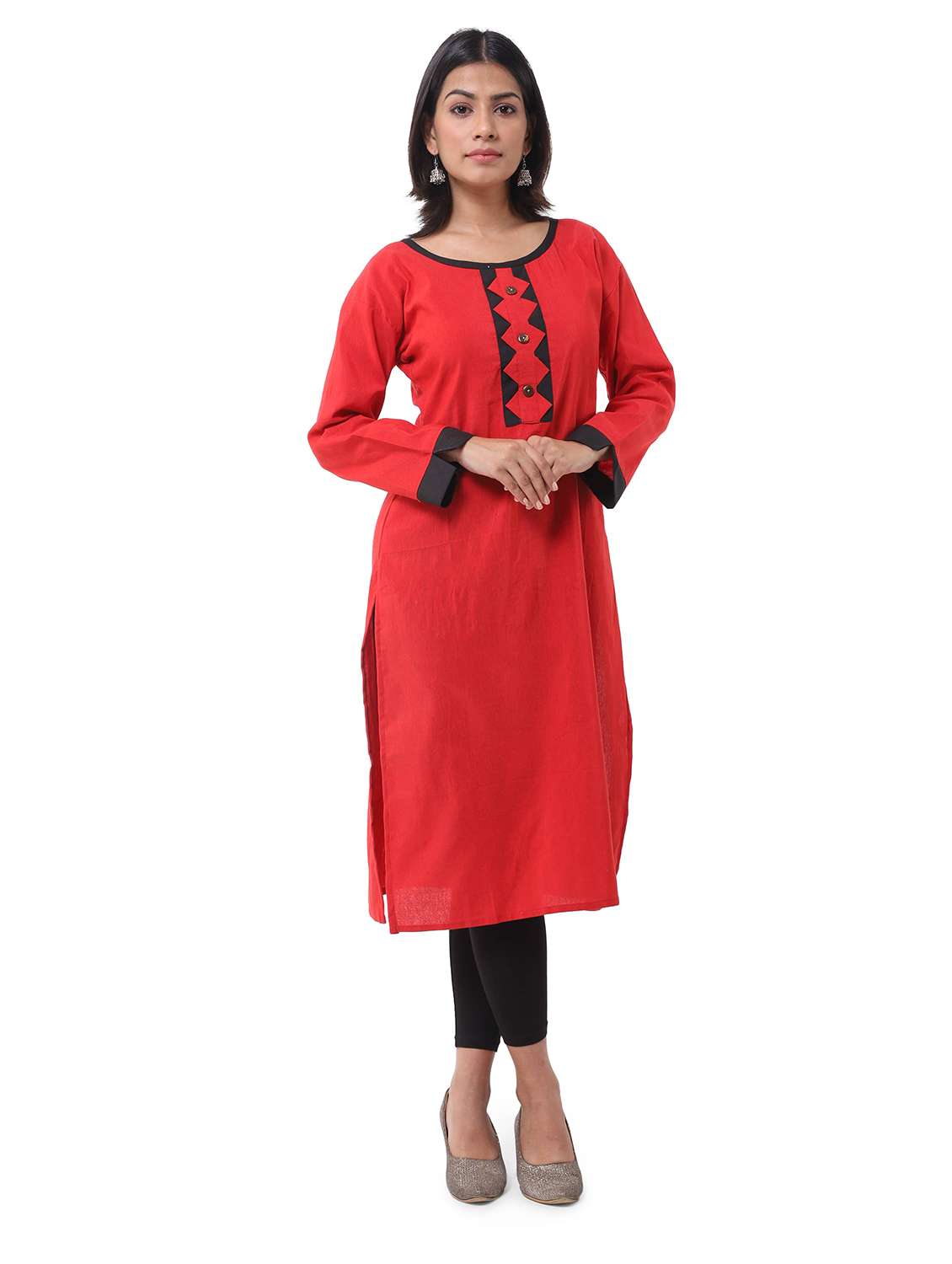 Women Pack Of 2 Solid Three Quarter Sleeves Straight Kurta - 22588715 -  Standard Image - 1
