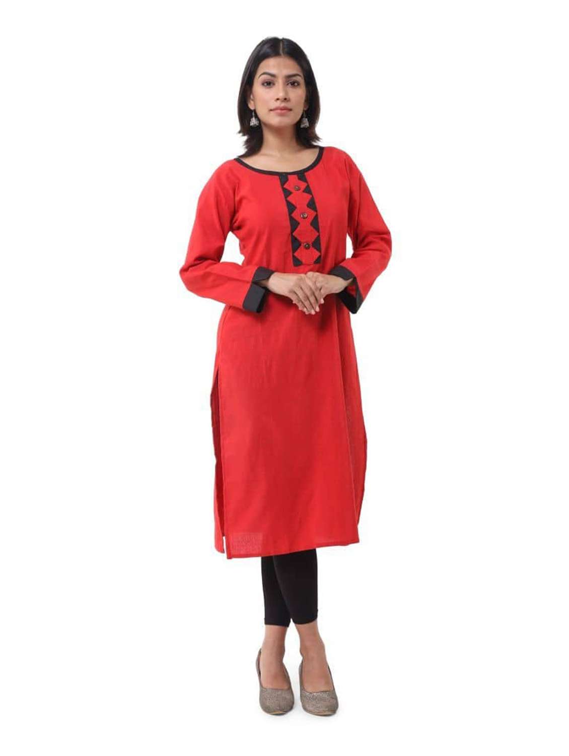 Women Pack Of 2 Three Quarter Sleeve Straight Kurta - 22588731 -  Standard Image - 1