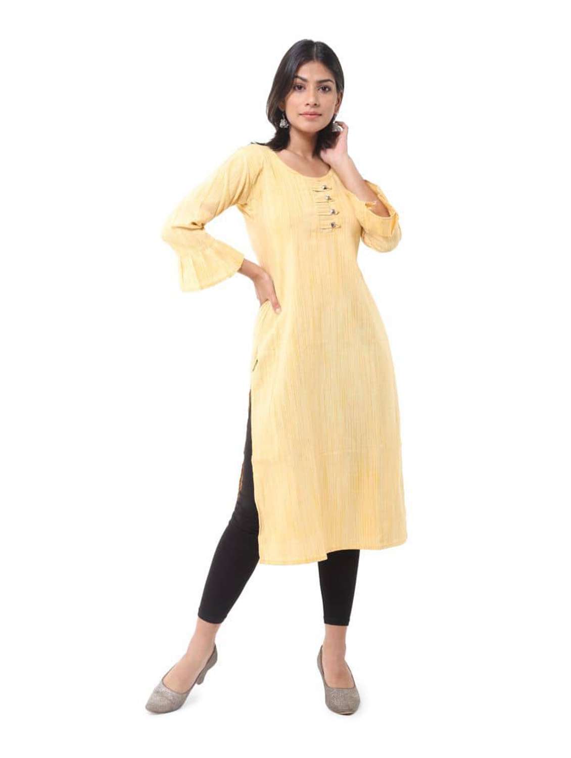 Women Pack Of 2 Solid Three Quarter Sleeves Straight Kurta - 22588733 -  Standard Image - 1