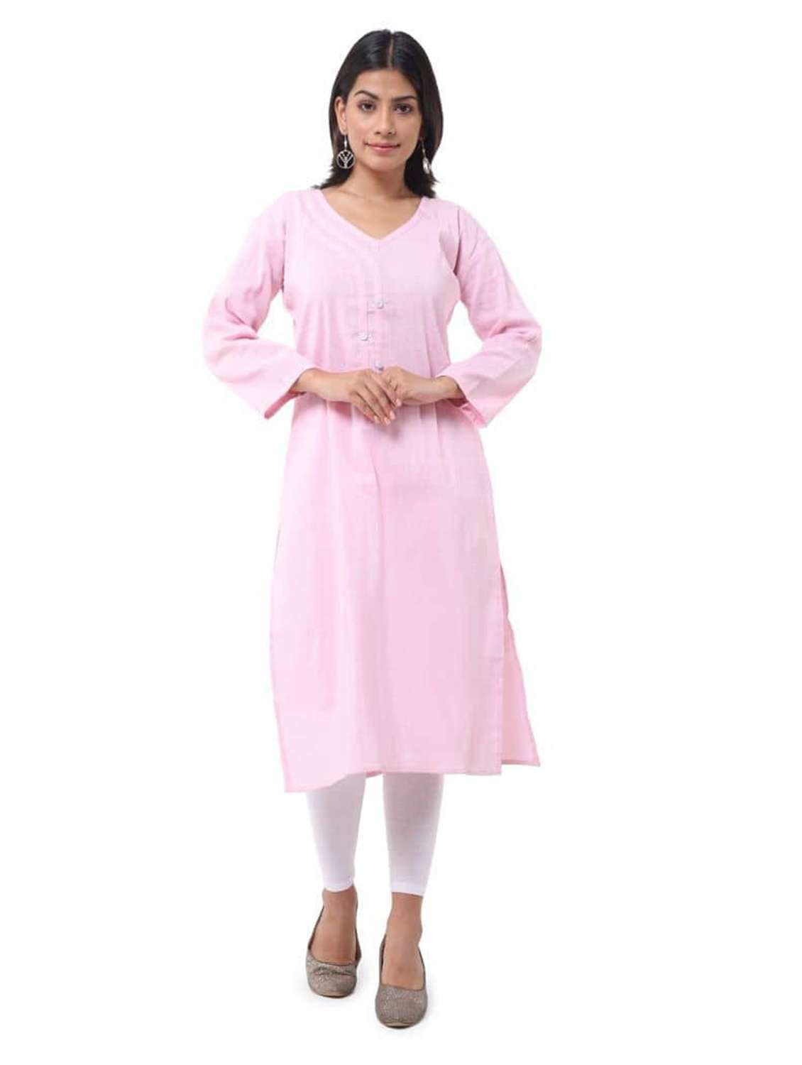 Women Pack Of 2 Three Quarter Sleeve Straight Kurta - 22588744 -  Standard Image - 1