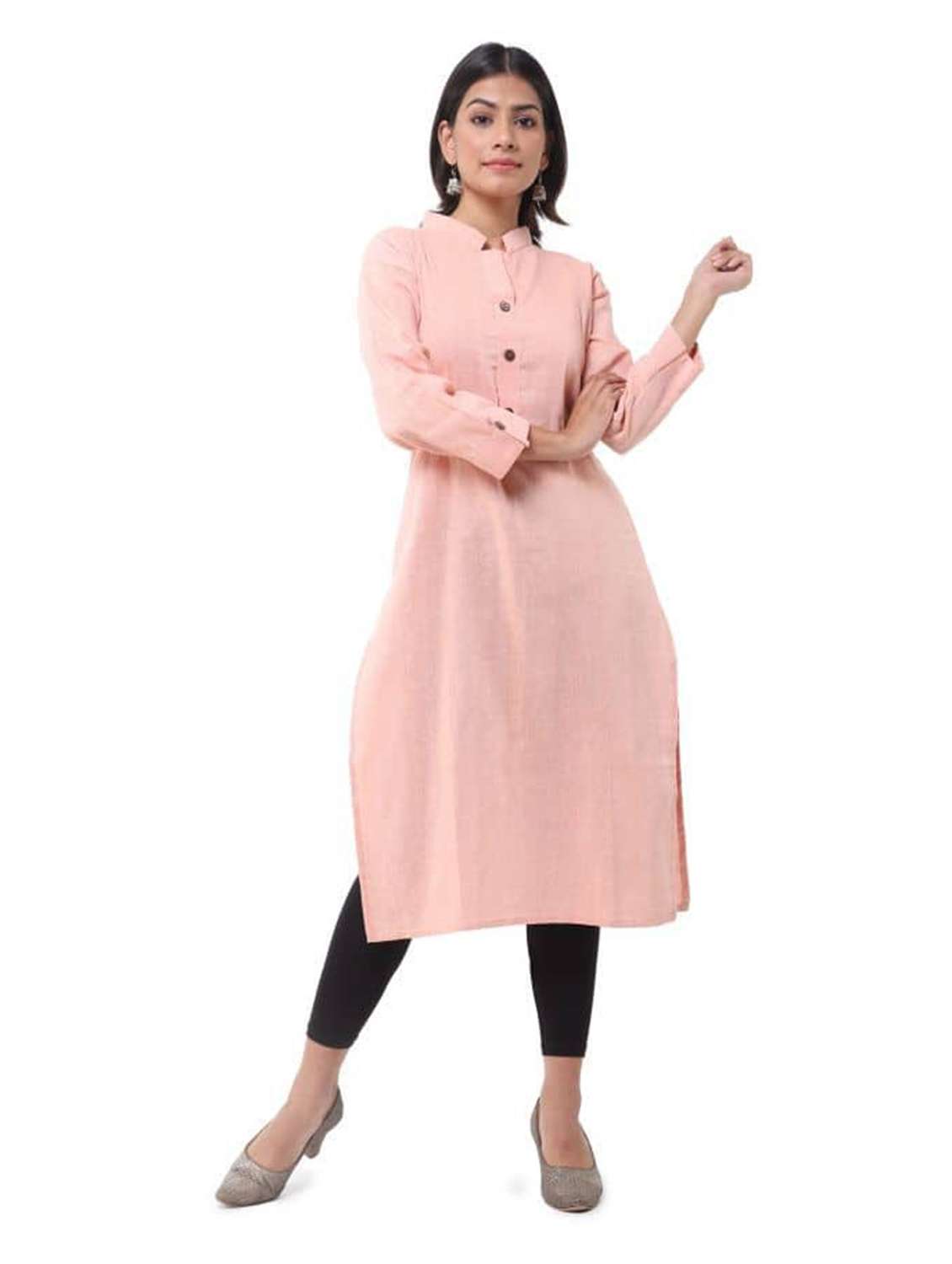 Women Pack Of 2 Solid Three Quarter Sleeves Straight Kurta - 22588753 -  Standard Image - 1