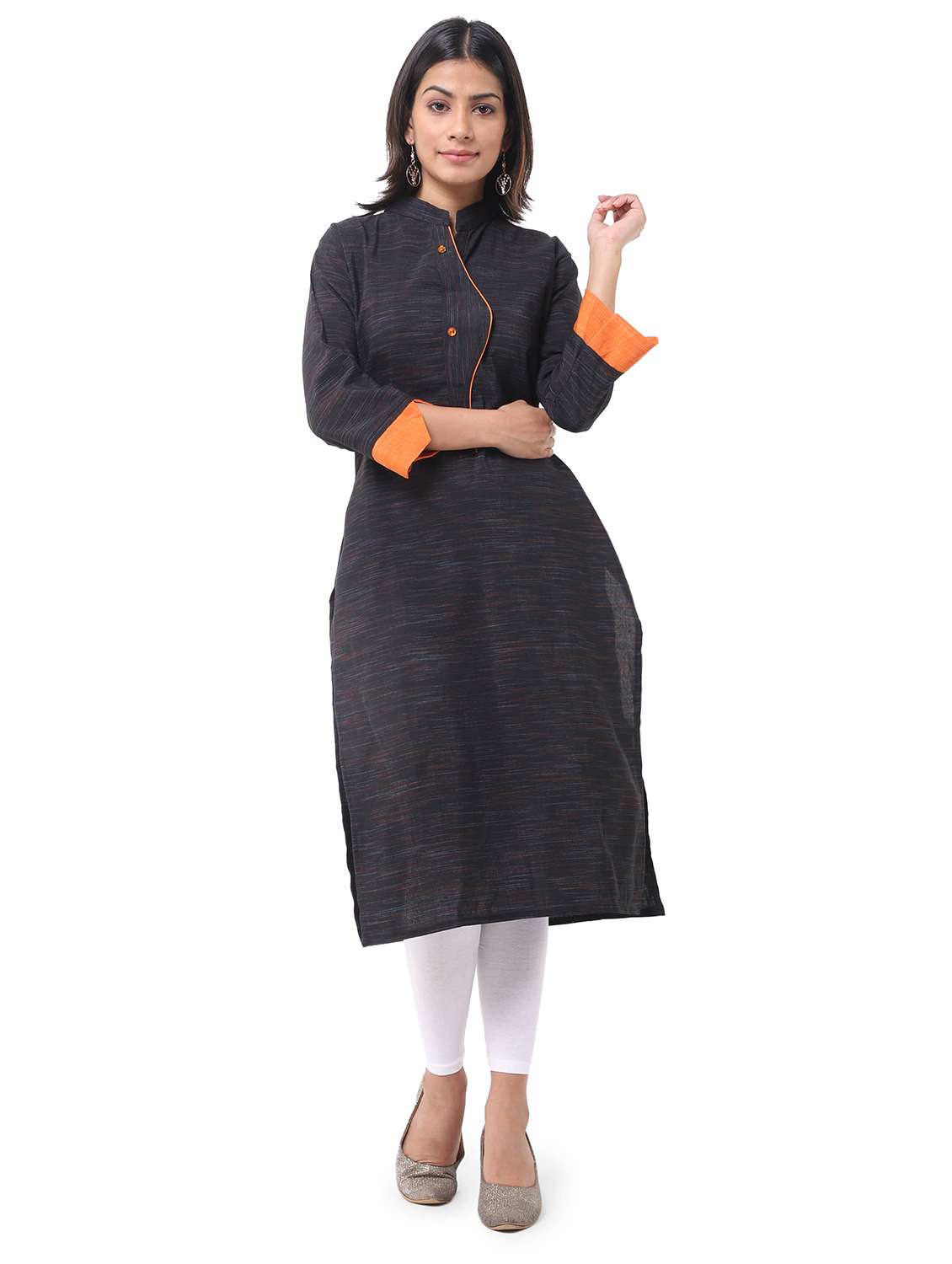 women pack of 2 solid three quarter sleeves straight kurta - 22588760 -  Standard Image - 1