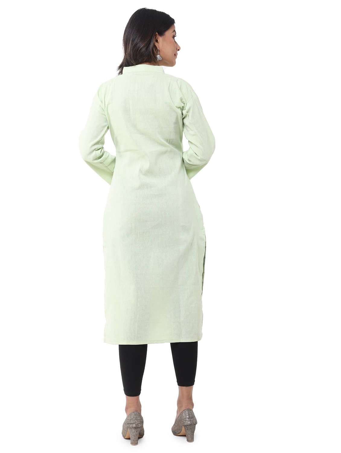 women pack of 2 solid three quarter sleeves straight kurta - 22588785 -  Standard Image - 4