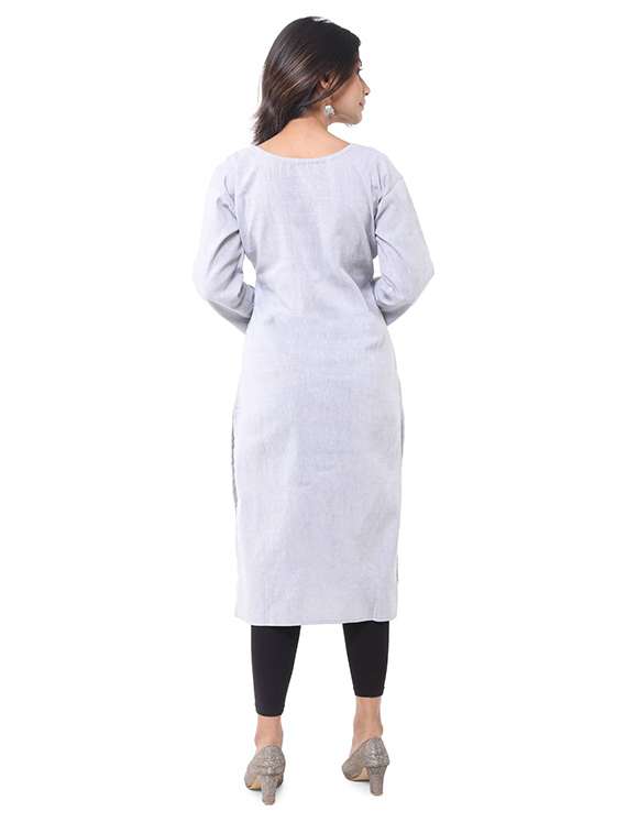 Women Pack Of 2 Self Design Three Quarter Sleeves Straight Kurta - 22588787 -  Standard Image - 4