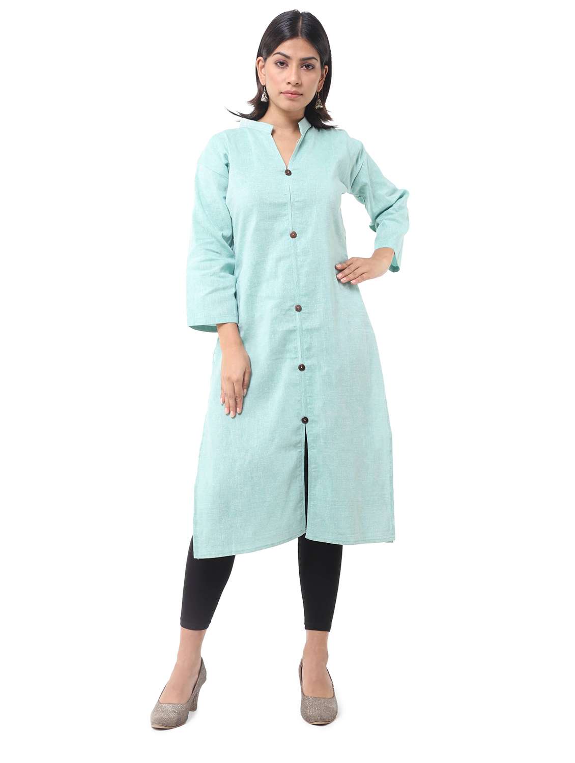 women pack of 2 three quarter sleeve straight kurta - 22588808 -  Standard Image - 1