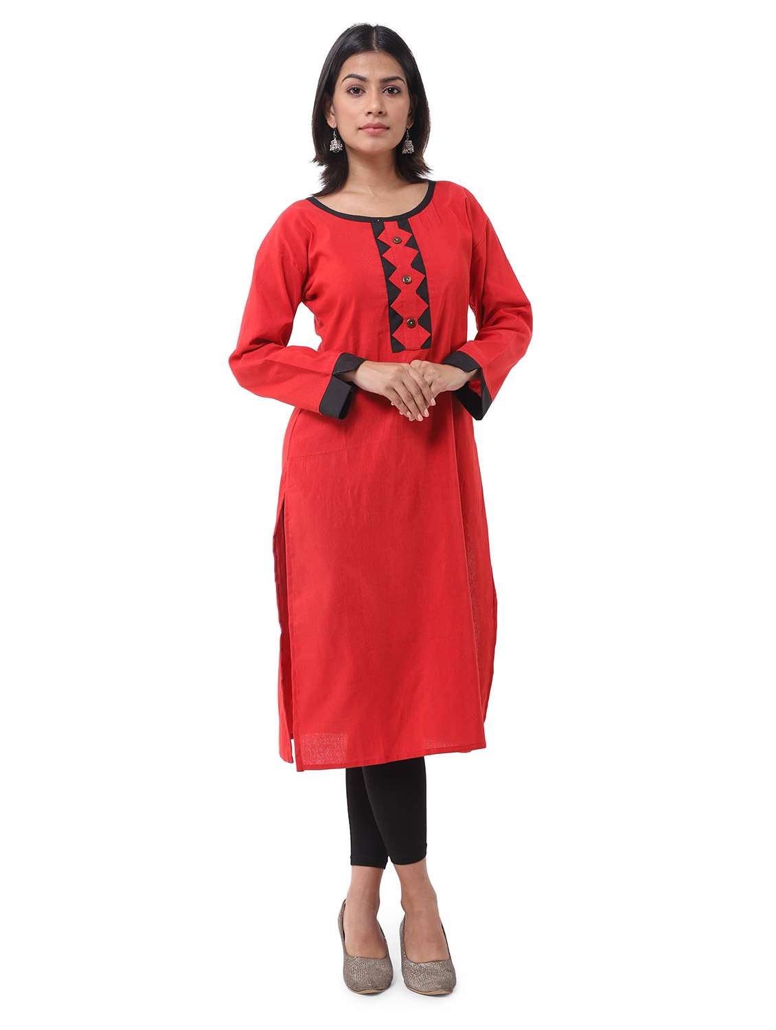 Women Pack Of 2 Solid Three Quarter Sleeves Straight Kurta - 22588822 -  Standard Image - 1