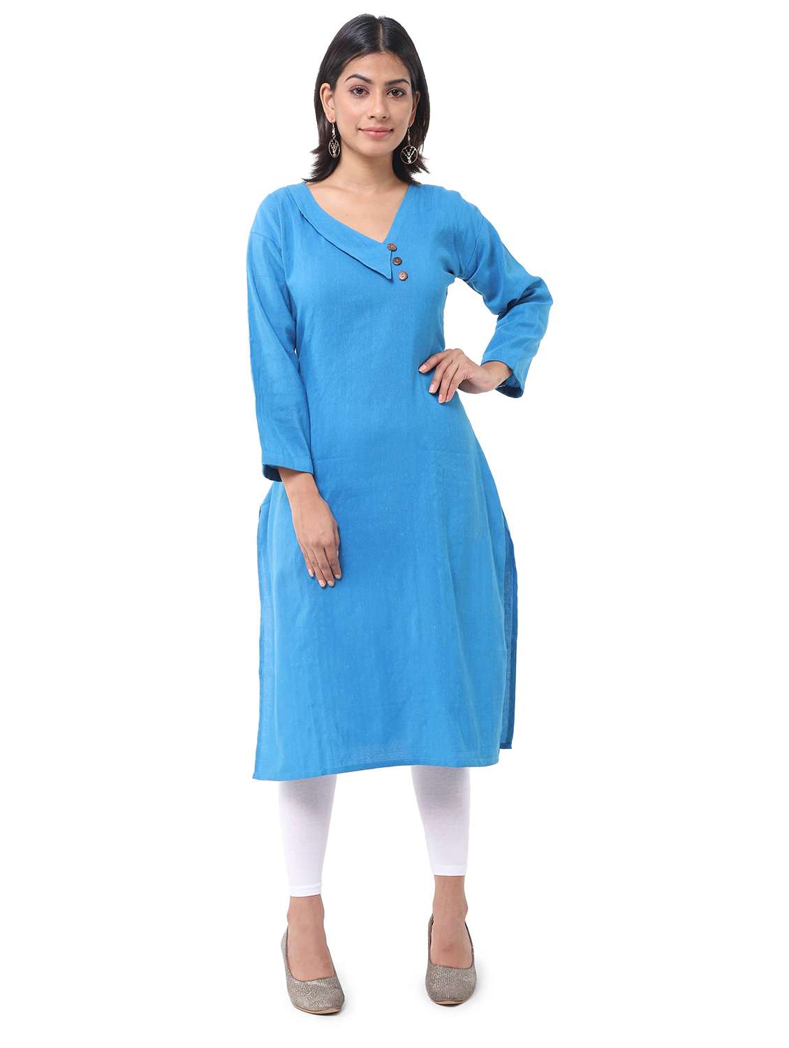 Women Pack Of 2 Three Quarter Sleeve Straight Kurta - 22588826 -  Standard Image - 1