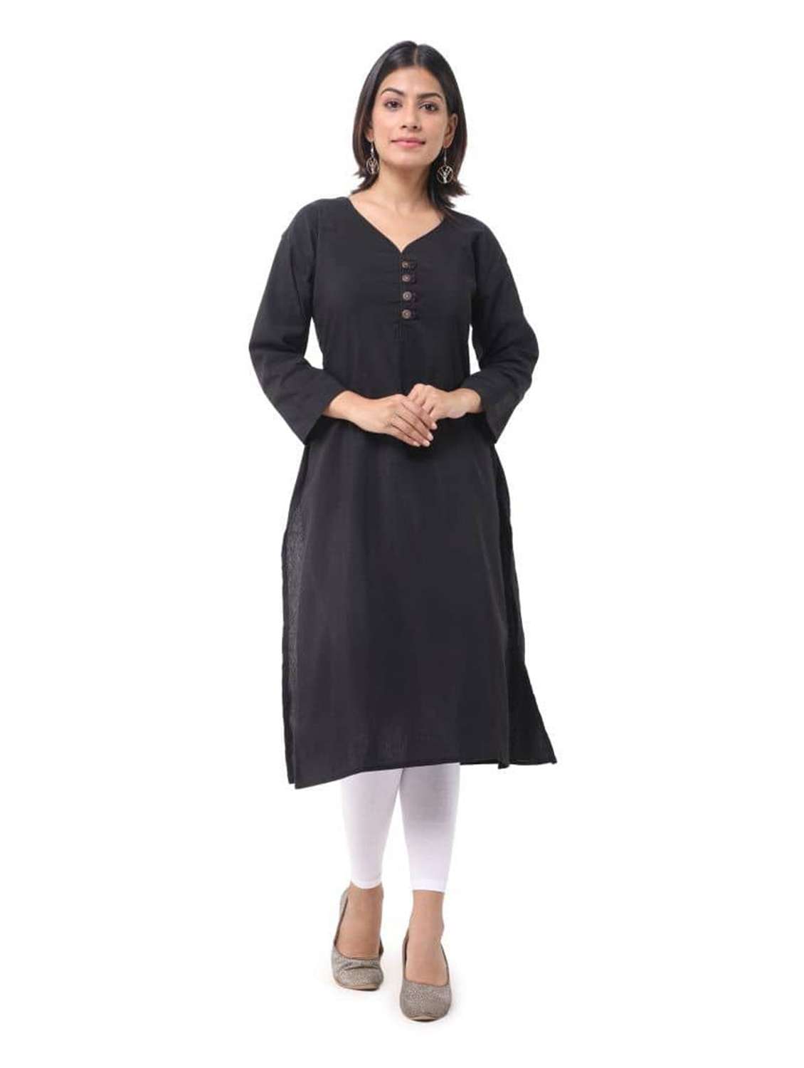 Women Pack Of 2 Three Quarter Sleeve Straight Kurta - 22588831 -  Standard Image - 1
