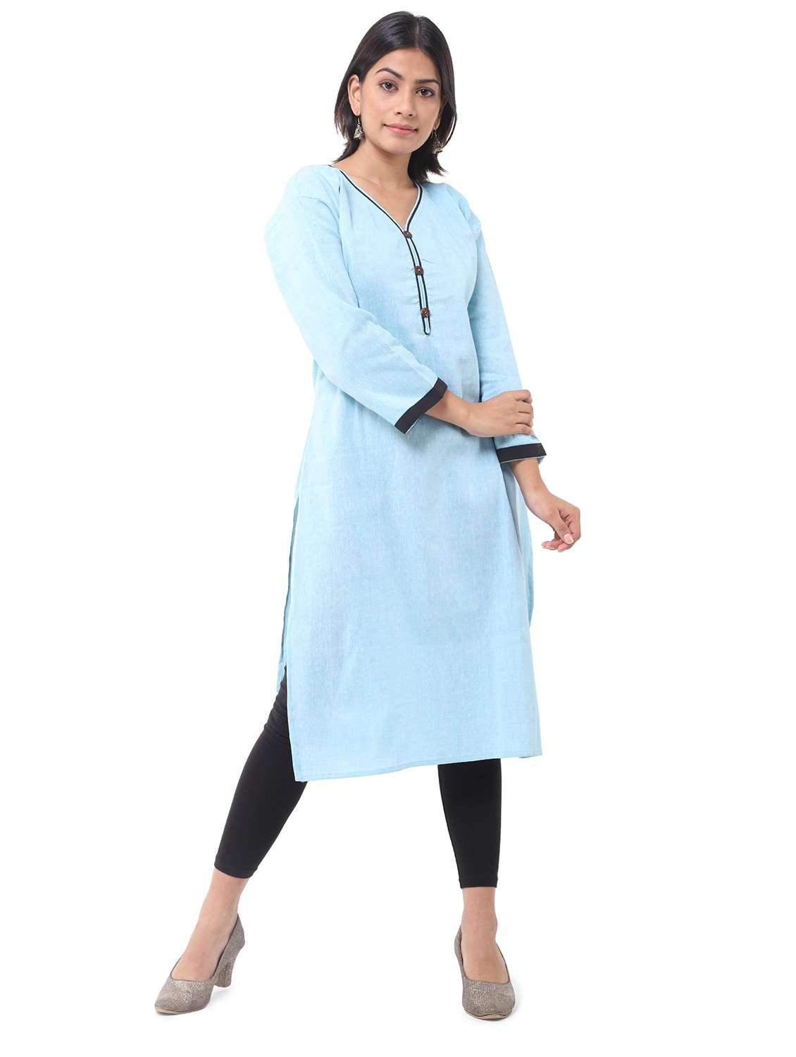 Women Pack Of 2 Three Quarter Sleeve Straight Kurta - 22588846 -  Standard Image - 1