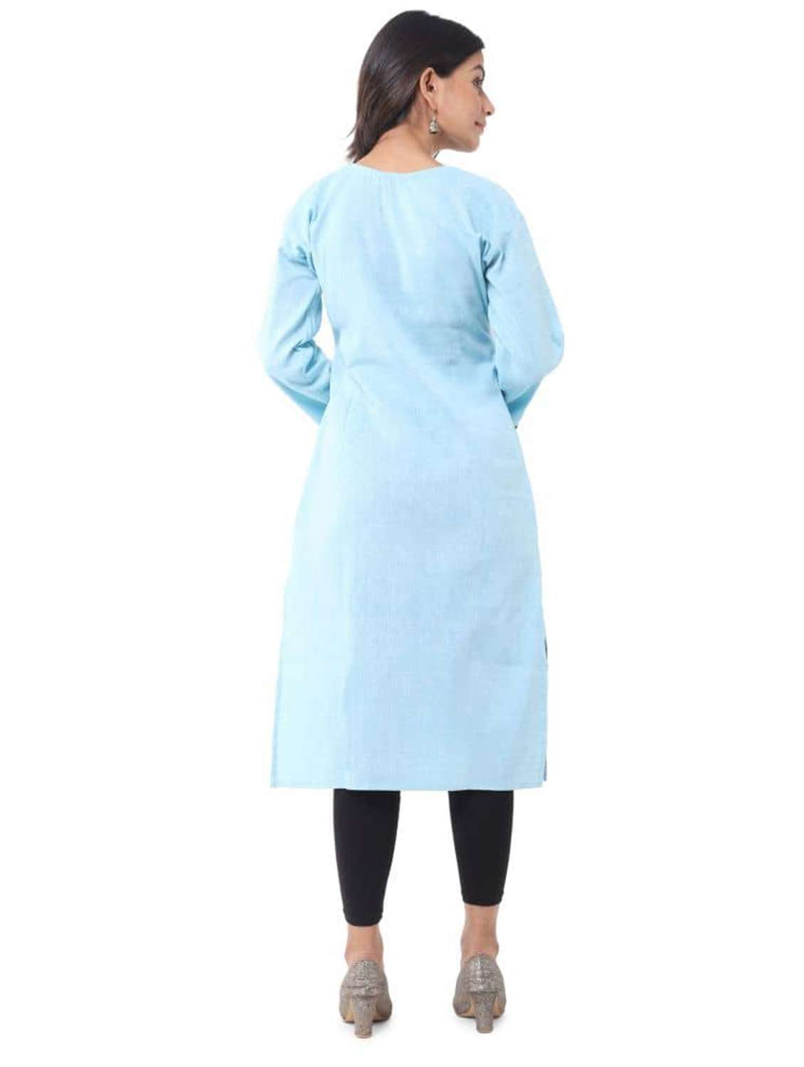 women pack of 2 three quarter sleeve straight kurta - 22588850 -  Standard Image - 4
