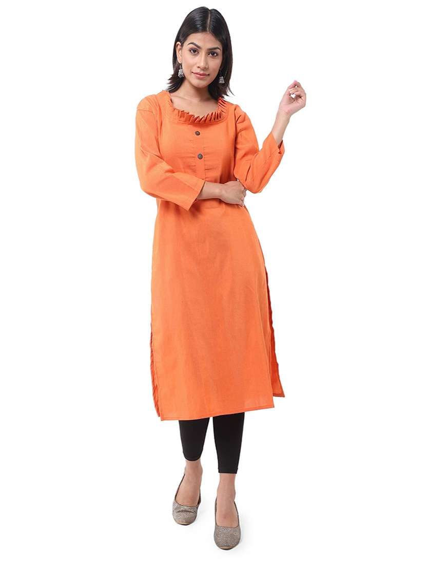 Women Pack Of 2 Three Quarter Sleeve Straight Kurta - 22588863 -  Standard Image - 4