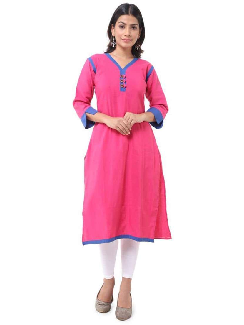 Women Pack Of 2 Three Quarter Sleeve Straight Kurta - 22588871 -  Standard Image - 1