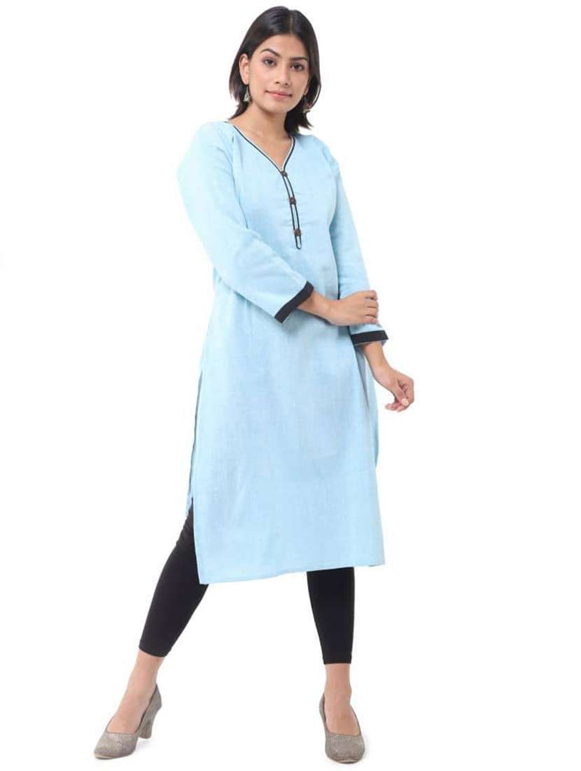 Women Pack Of 2 Three Quarter Sleeve Straight Kurta - 22588871 -  Standard Image - 4