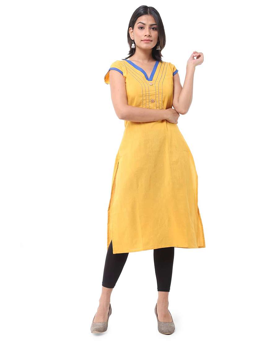 Women Pack Of 2 Solid Three Quarter Sleeves Straight Kurta - 22588876 -  Standard Image - 4