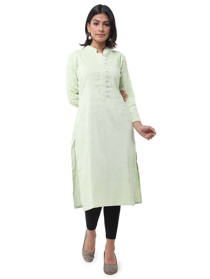 Women Pack Of 2 Solid Three Quarter Sleeves Straight Kurta - 22588888 -  Standard Image - 1