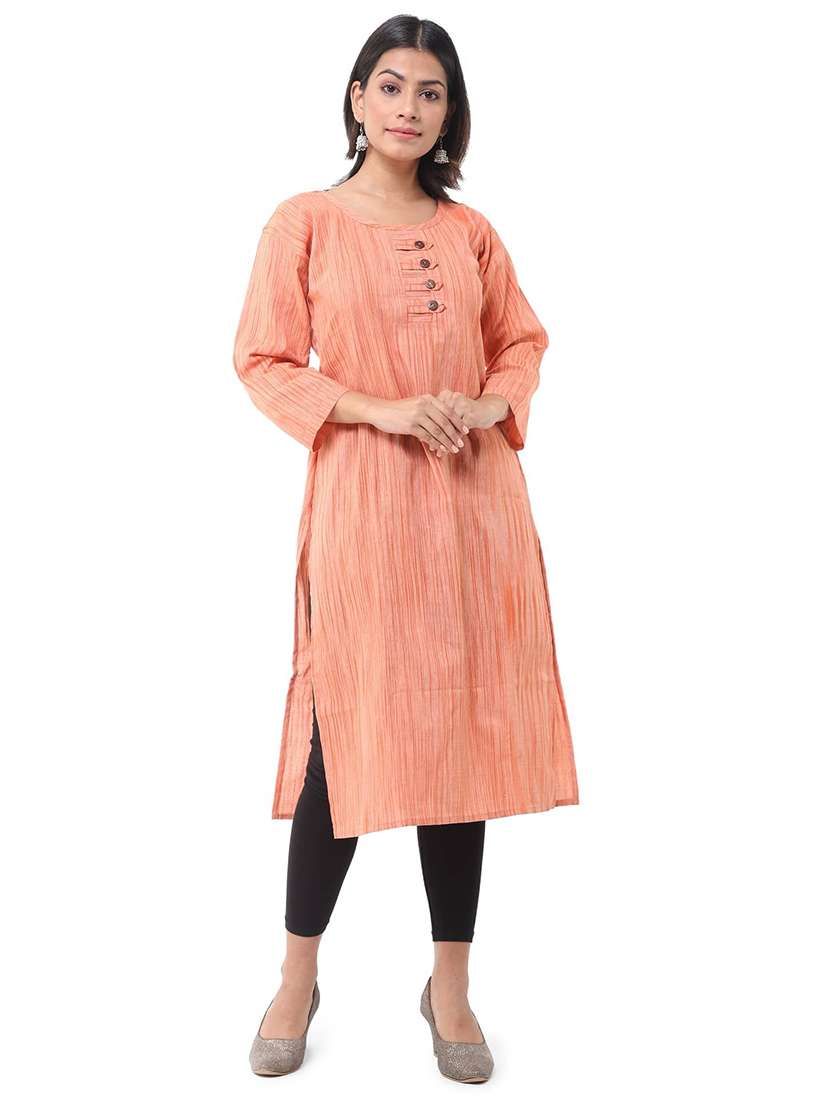 Women Pack Of 2 Self Design Three Quarter Sleeves Straight Kurta - 22588909 -  Standard Image - 1
