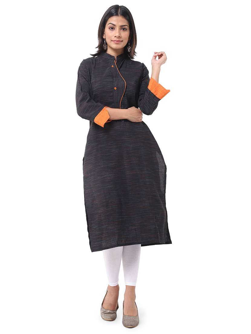 Women Pack Of 2 Self Design Three Quarter Sleeves Straight Kurta - 22588909 -  Standard Image - 4