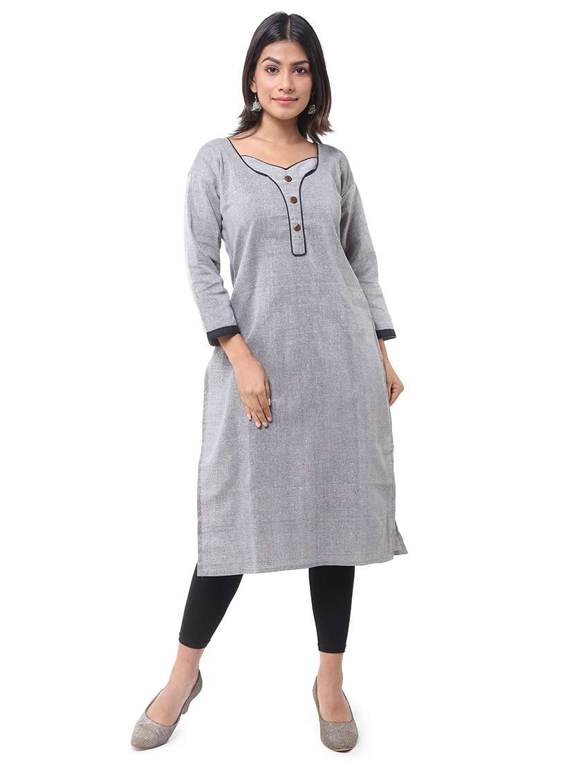Women Pack Of 2 Three Quarter Sleeve Straight Kurta - 22588919 -  Standard Image - 4