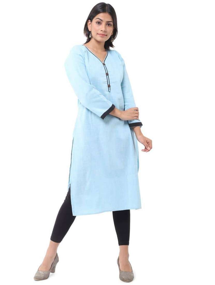 Women Pack Of 2 Three Quarter Sleeve Straight Kurta - 22588933 -  Standard Image - 1