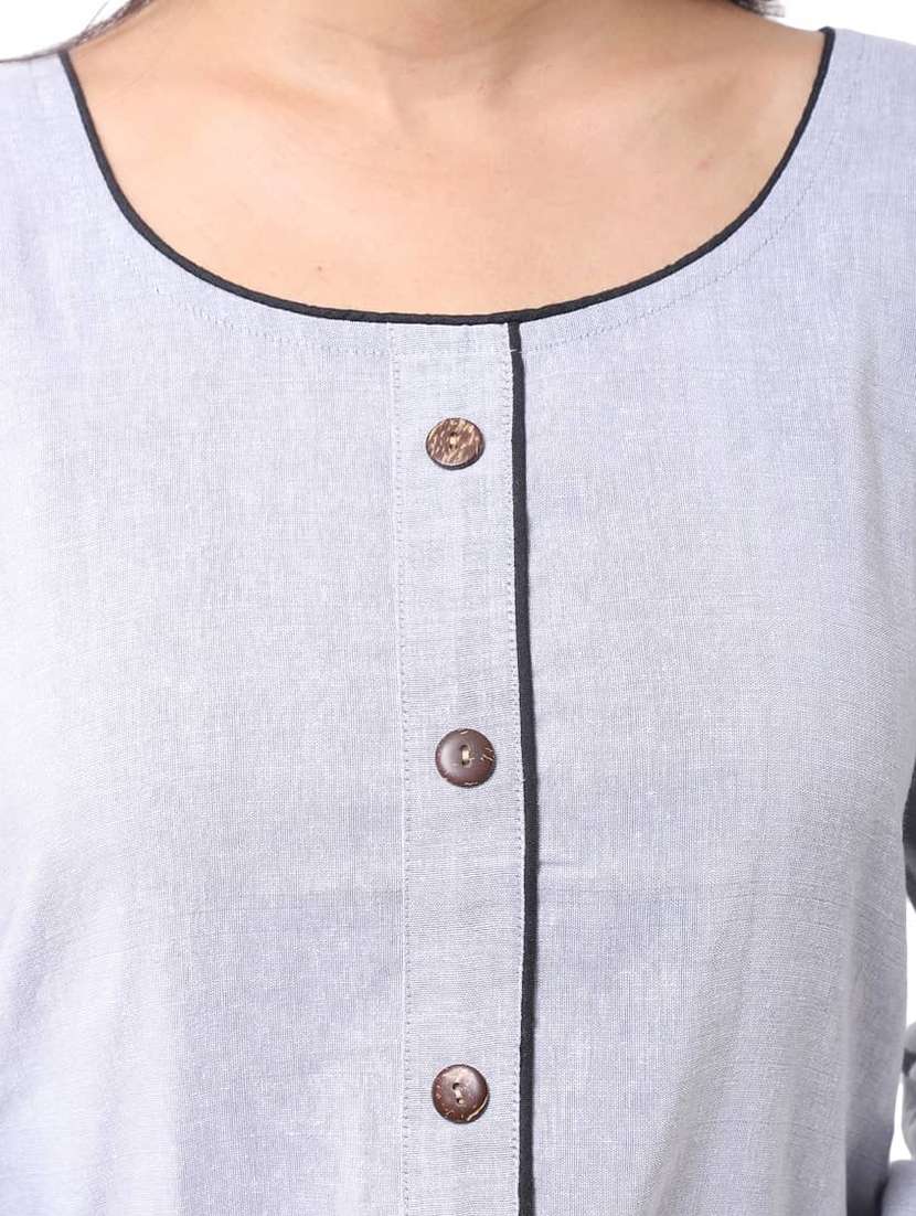 women pack of 2 solid three quarter sleeves straight kurta - 22589009 -  Standard Image - 6