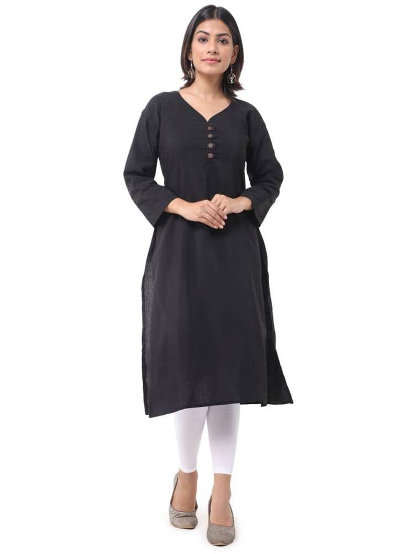 women pack of 2 three quarter sleeve straight kurta - 22589014 -  Standard Image - 1