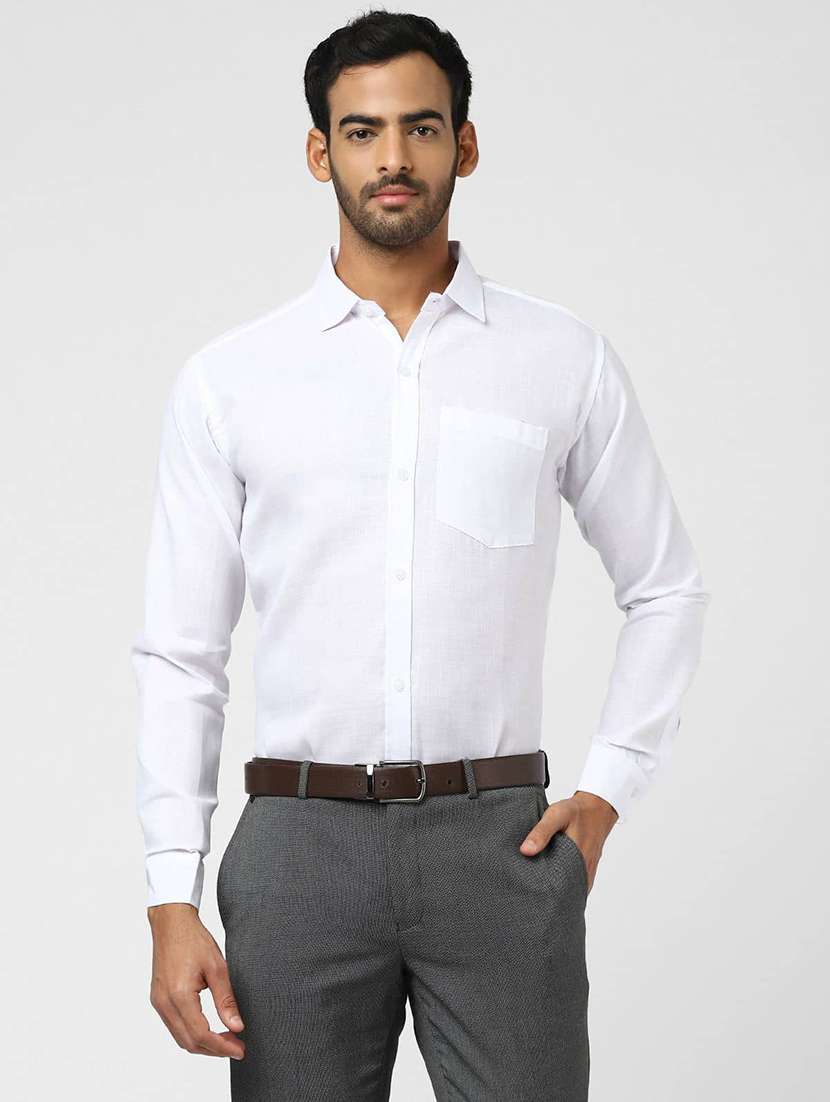 men solid long sleeves regular fit shirt