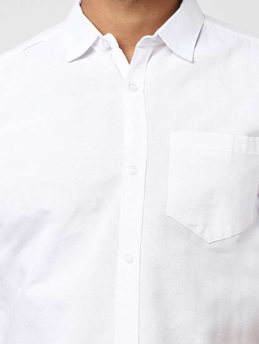 Men Solid Short Sleeves Regular Fit Shirt - 22589222 -  Standard Image - 1