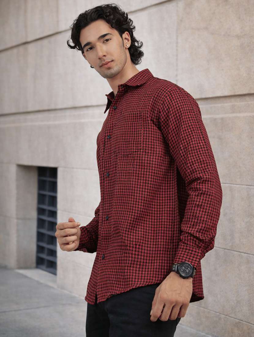 men printed long sleeves regular fit shirt
