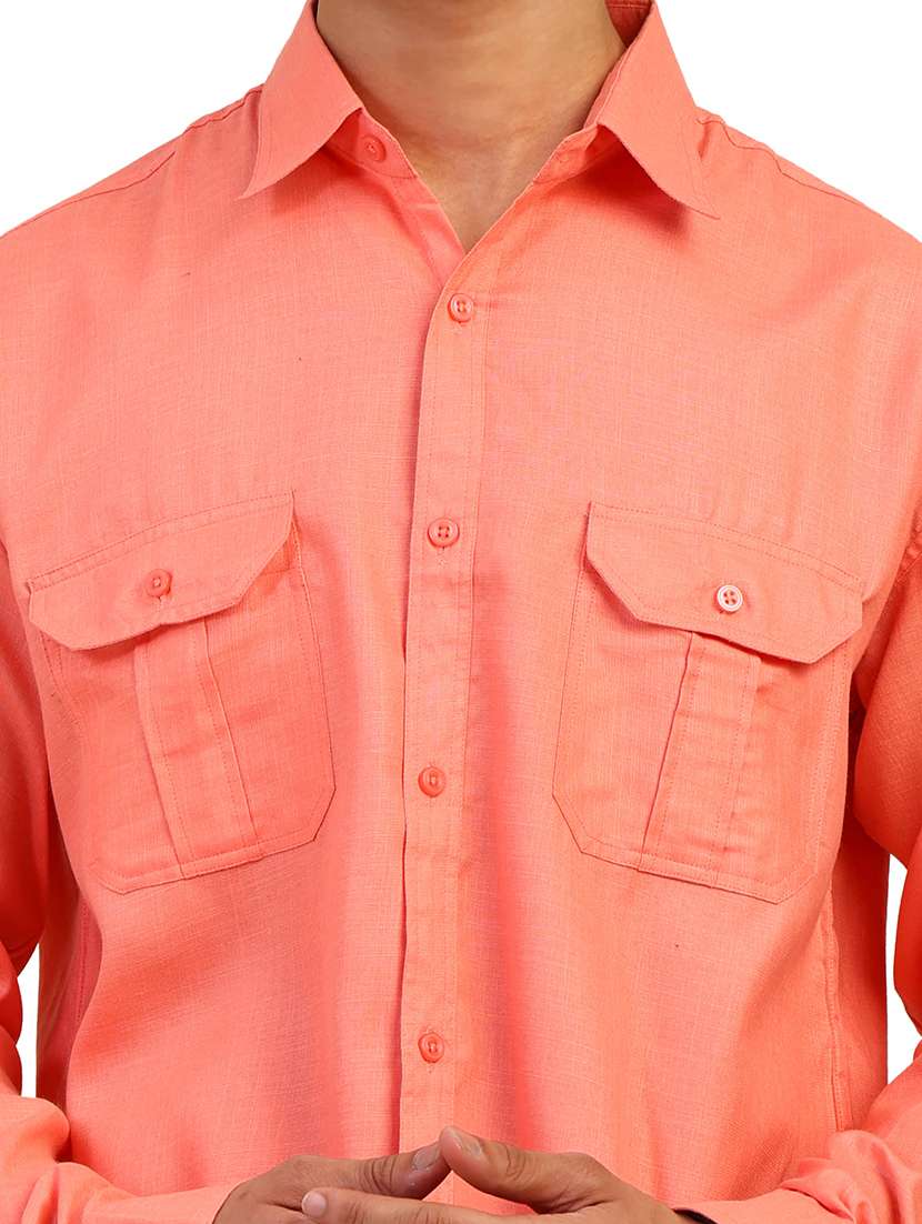 Men Solid Long Sleeves Regular Fit Shirt - 22589276 -  Standard Image - 1