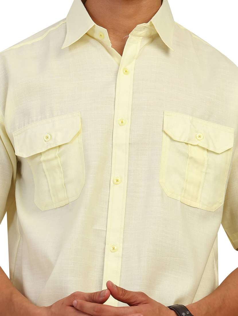 men solid short sleeves regular fit shirt - 22589279 -  Standard Image - 1