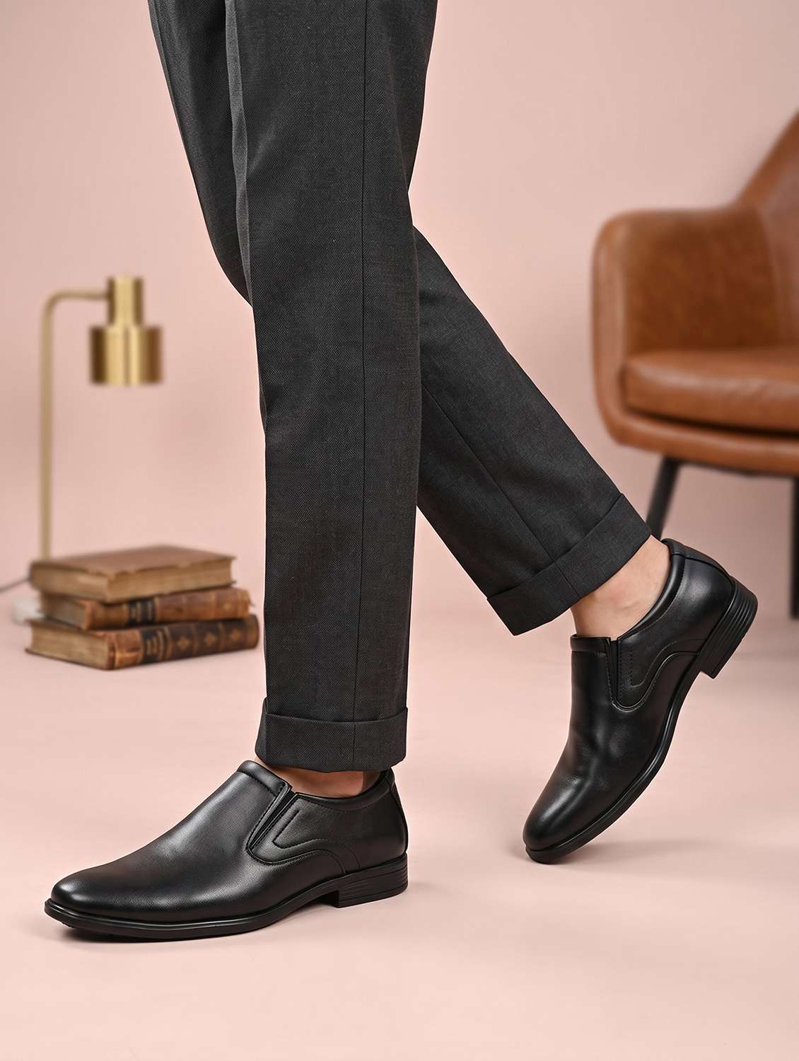 Men Solid Slip On Formal Shoes - 22589301 -  Standard Image - 4