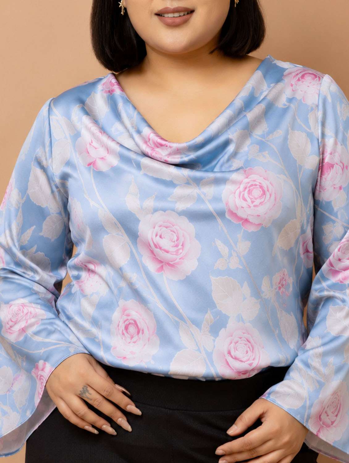 Women Printed Bell Sleeves Regular Top - 22589315 -  Standard Image - 1