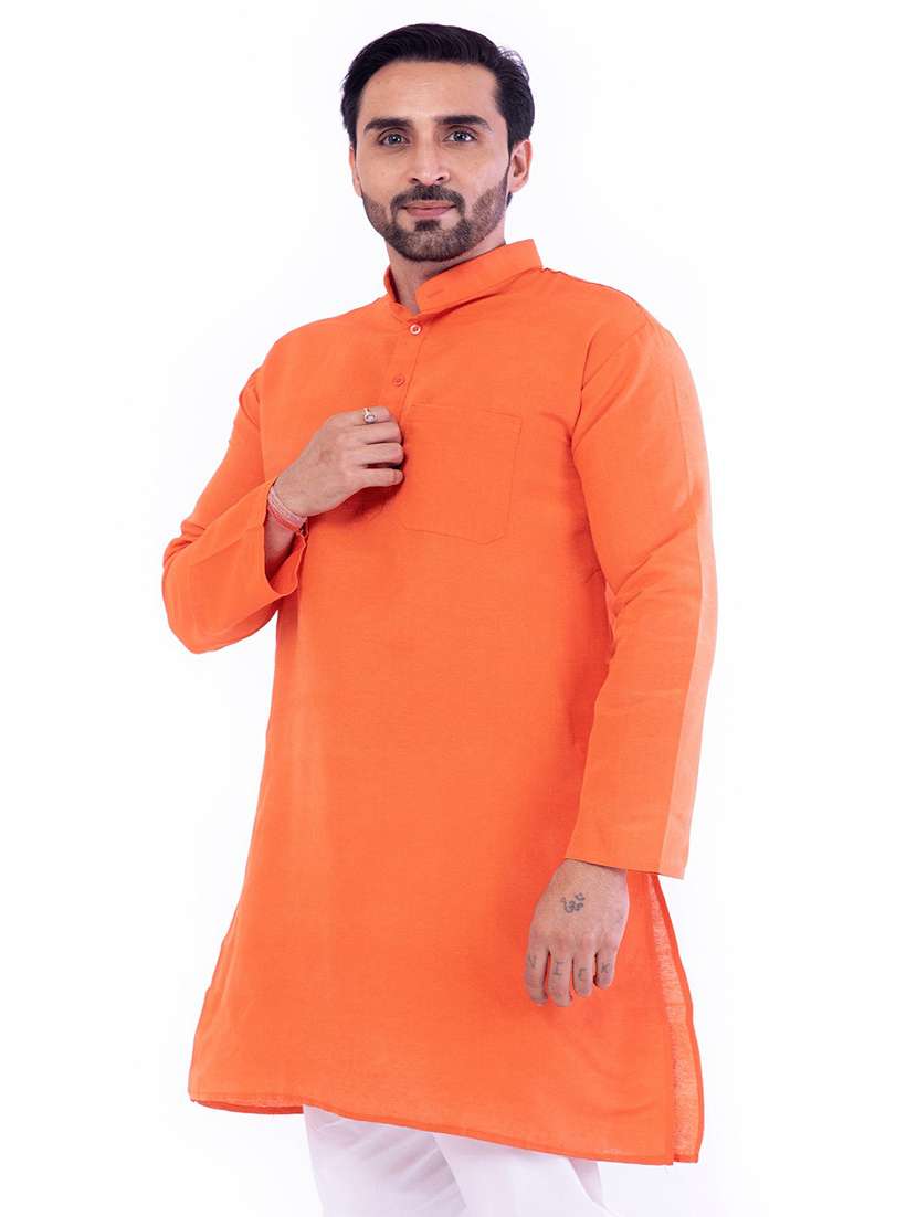 Men Pack Of 2 Solid Mandarin Neck Kurta - 22589375 -  Standard Image - 4