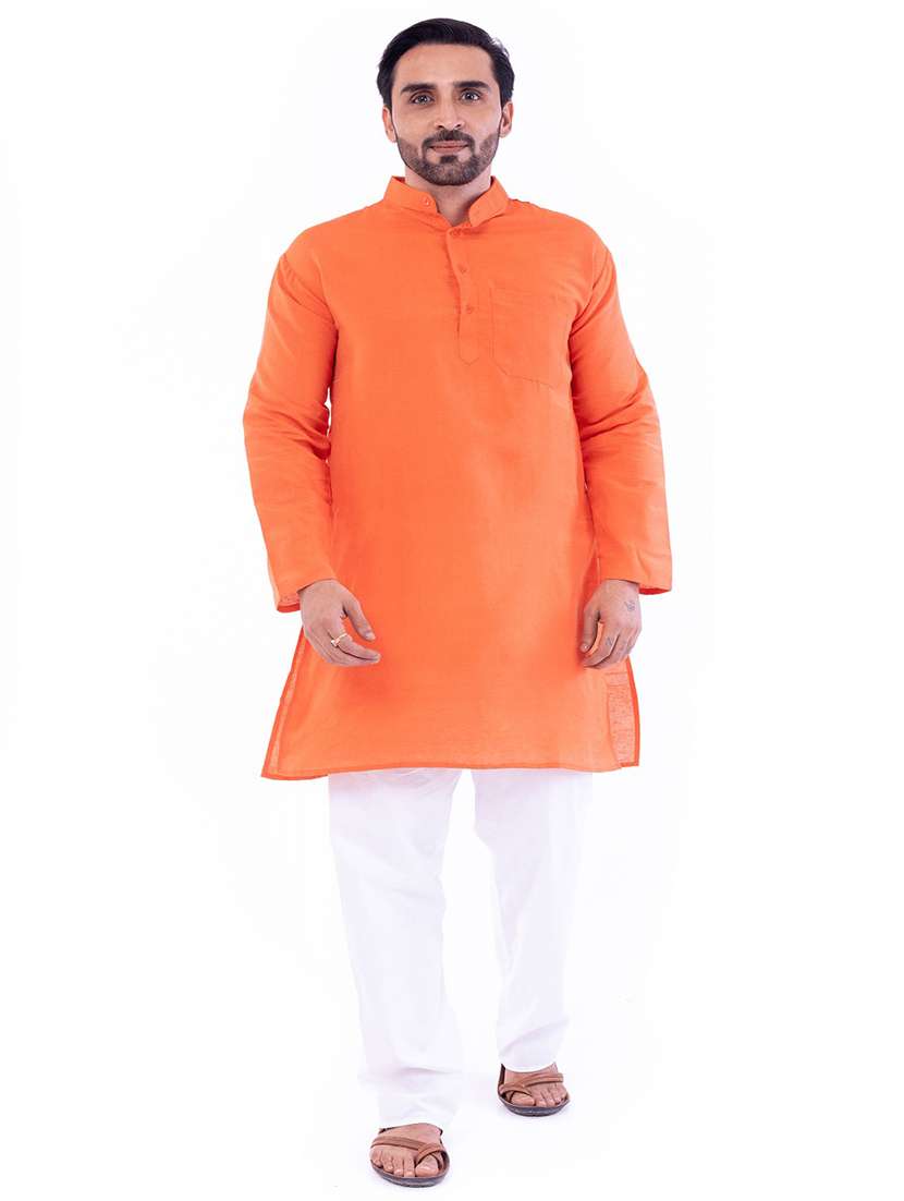Men Pack Of 2 Solid Mandarin Neck Kurta - 22589375 -  Standard Image - 6