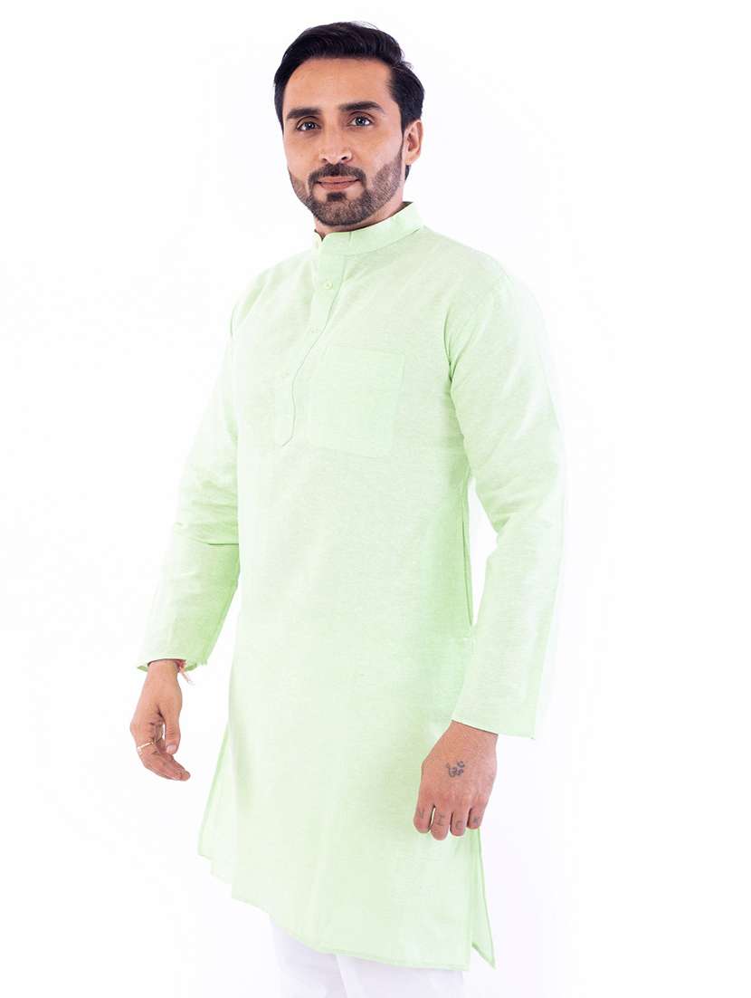men pack of 2 solid mandarin neck kurta - 22589377 -  Standard Image - 4