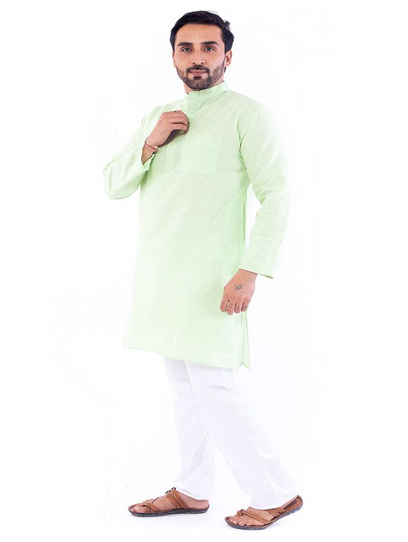 men pack of 2 solid mandarin neck kurta - 22589377 -  Standard Image - 6